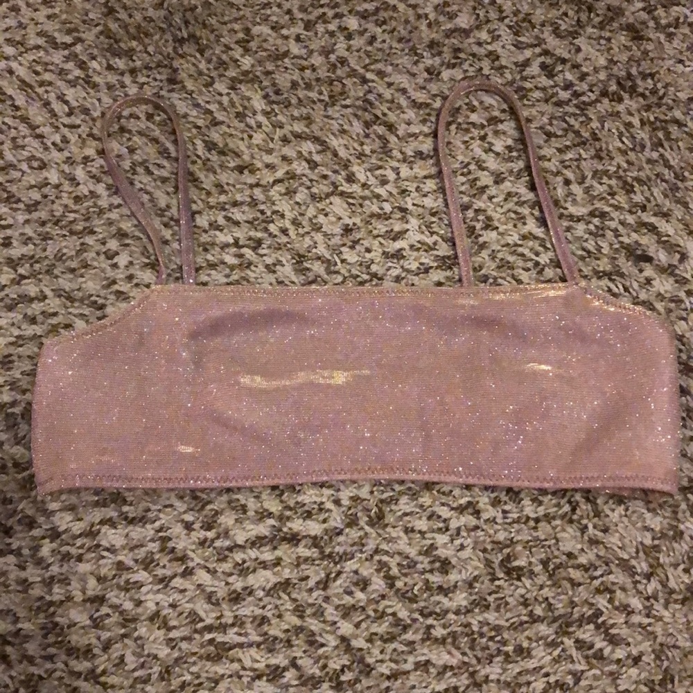 PacSun sparkly pink bikini top